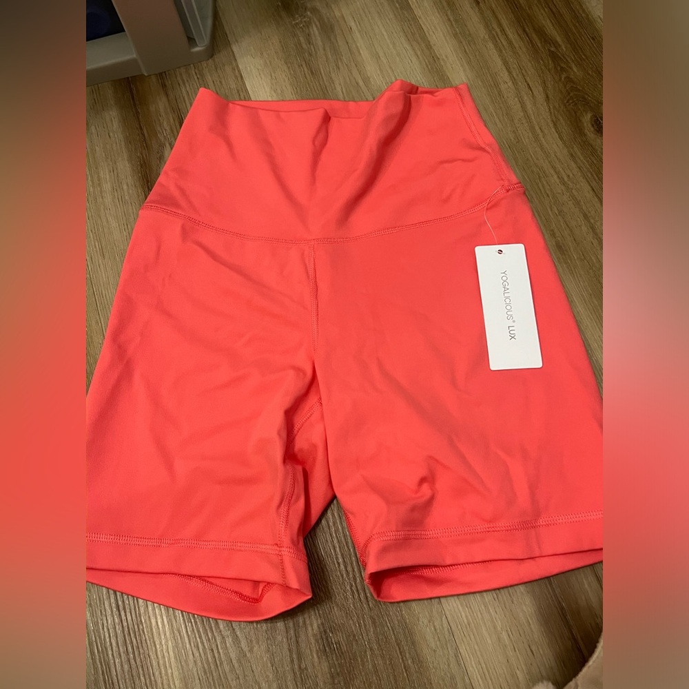 yogalicious biker shorts! more of a coral color in person! 🪸🪸